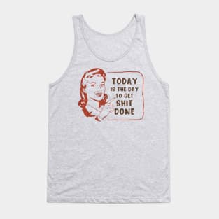 Vintage Get Shit Done Sarcastic Saying Tank Top